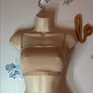 SKIMS MESH BANDEAU, Beige Strapless Bralette